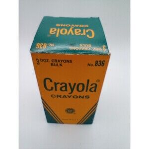 Vintage Crayola 36 Crayon Pack - Black Color NOS 1960s NEW OLD STOCK 3 Dozen